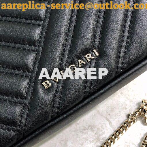 Replica Bvlgari Serpenti Cabochon Micro Shoulder Bag 288755 Black 8