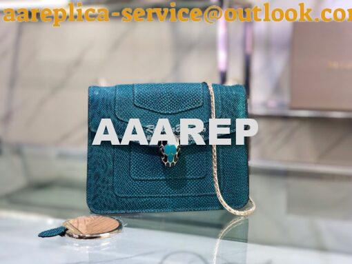 Replica Bvlgari Serpenti Forever Small Bag in Deep Jade Metallic Karun