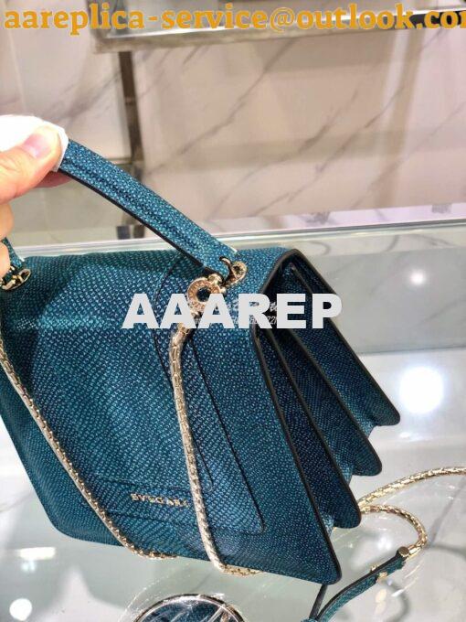 Replica Bvlgari Serpenti Forever Tote Bag in Deep Jade Metallic Karung 6