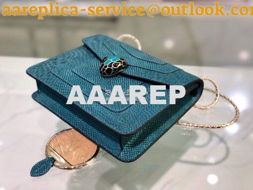 Replica Bvlgari Serpenti Forever Small Bag in Deep Jade Metallic Karun 3