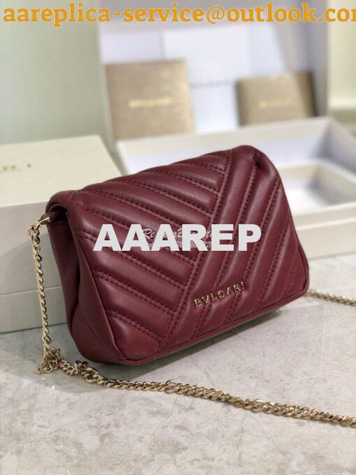 Replica Bvlgari Serpenti Cabochon Micro Shoulder Bag 288755 Burgundy 12