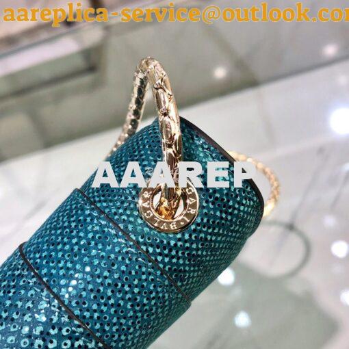 Replica Bvlgari Serpenti Forever Small Bag in Deep Jade Metallic Karun 5