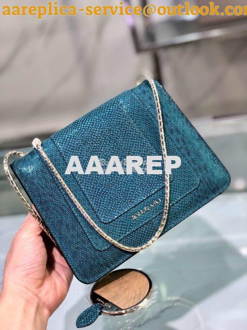 Replica Bvlgari Serpenti Forever Small Bag in Deep Jade Metallic Karun 7