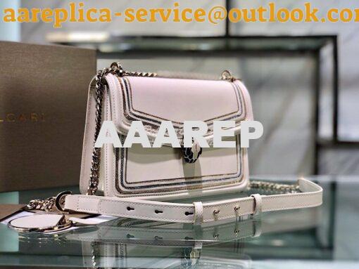 Replica Bvlgari Serpenti Diamond Blast Shoulder Bag 288065 White 3