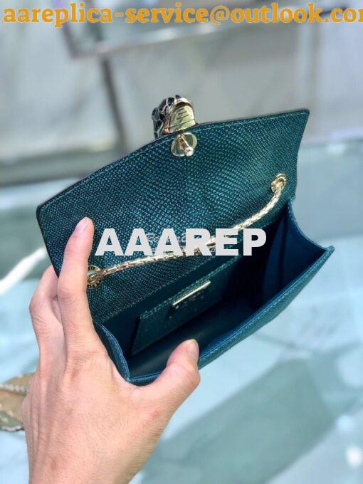 Replica Bvlgari Serpenti Forever Small Bag in Deep Jade Metallic Karun 9