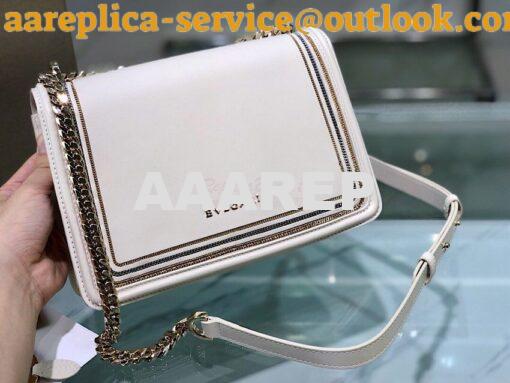 Replica Bvlgari Serpenti Diamond Blast Shoulder Bag 288065 White 9