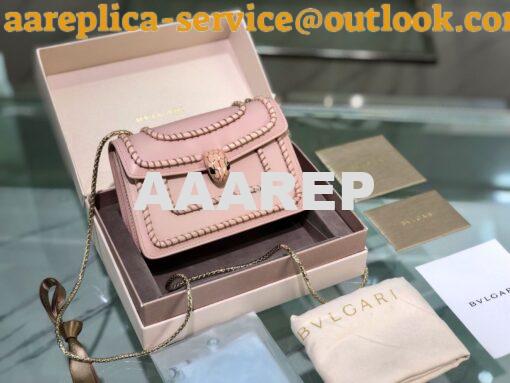 Replica Bvlgari Serpenti Forever Mini Bag with Woven Chain Décor 28804