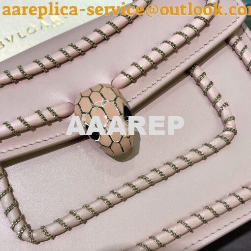 Replica Bvlgari Serpenti Forever Mini Bag with Woven Chain Décor 28804 5