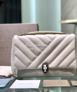 Replica Bvlgari Serpenti Cabochon Medium Matelassé Leather Shoulder Ba