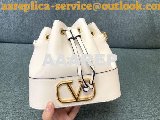 Replica Valentino Mini Bucket Bag In Nappa Leather with VLogo Signatur 2