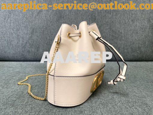 Replica Valentino Mini Bucket Bag In Nappa Leather with VLogo Signatur 3