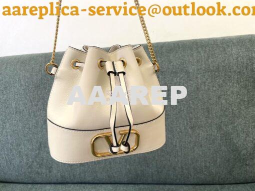 Replica Valentino Mini Bucket Bag In Nappa Leather with VLogo Signatur 4