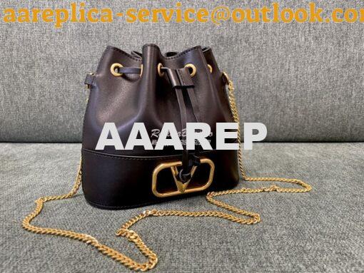 Replica Valentino Mini Bucket Bag In Nappa Leather with VLogo Signatur 2