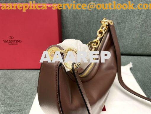 Replica Valentino Small Vlogo Moon Hobo Bag In Nappa Calfskin With Cha 5