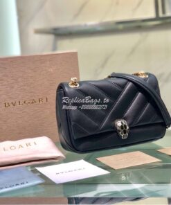 Replica Bvlgari Serpenti Cabochon Small Shoulder Bag Matelassé Leather 2