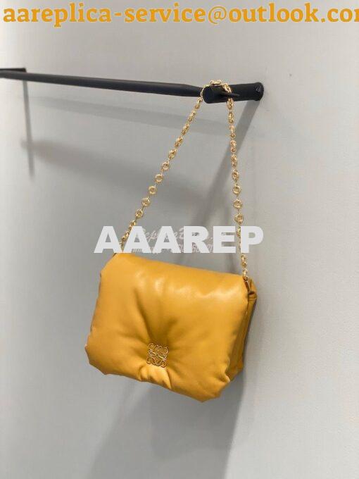 Replica Loewe Puffer Goya bag in shiny nappa lambskin AP40P41 Camel 3