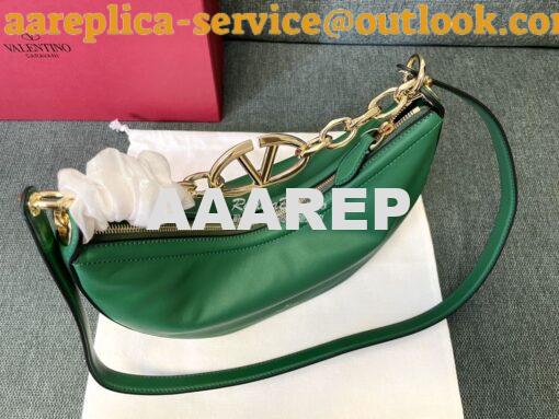 Replica Valentino Small Vlogo Moon Hobo Bag In Nappa Calfskin With Cha 4