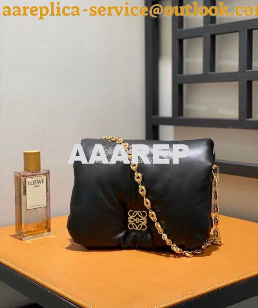 Replica Loewe Puffer Goya bag in shiny nappa lambskin AP40P41 Black