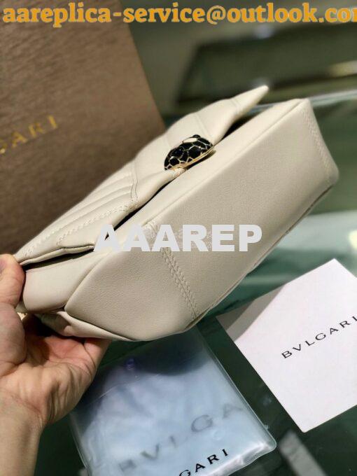 Replica Bvlgari Serpenti Cabochon Small Shoulder Bag Matelassé Leather 4