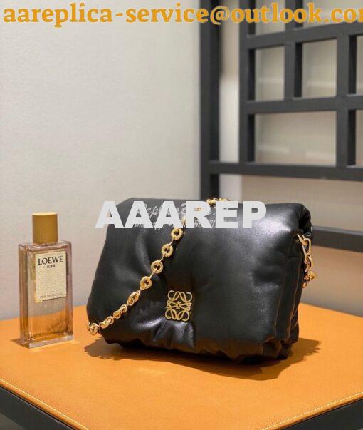 Replica Loewe Puffer Goya bag in shiny nappa lambskin AP40P41 Black 3