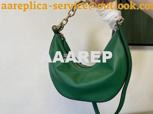 Replica Valentino Small Vlogo Moon Hobo Bag In Nappa Calfskin With Cha 9