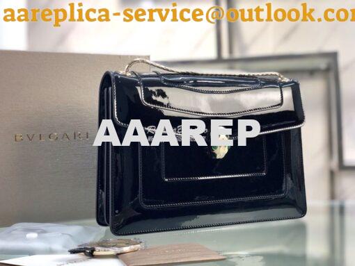 Replica Bvlgari Serpenti Forever Flap Cover Bag in Metallic Black 3979 2