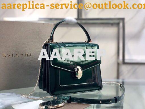 Replica Bvlgari Serpenti Forever Flap Cover Bag in Metallic with Handl 3