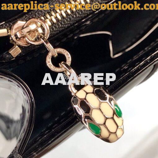 Replica Bvlgari Serpenti Forever Flap Cover Bag in Metallic Black 3979 7