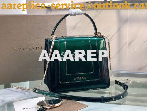 Replica Bvlgari Serpenti Forever Flap Cover Bag in Metallic with Handl 5