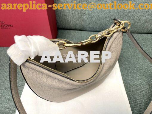 Replica Valentino Small Vlogo Moon Hobo Bag In Grainy Calfskin With Ch 8