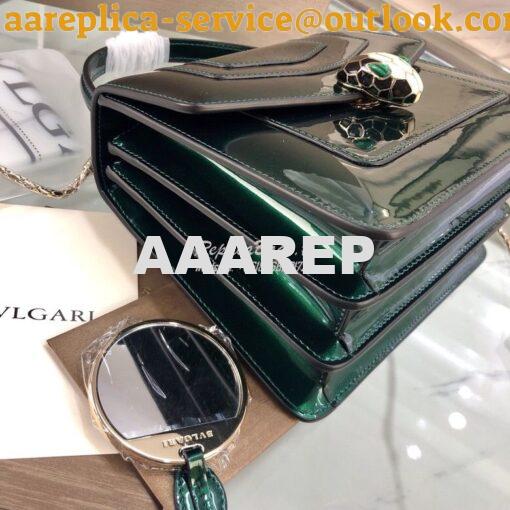 Replica Bvlgari Serpenti Forever Flap Cover Bag in Metallic with Handl 7