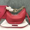 Replica Valentino Small Vlogo Moon Hobo Bag In Grainy Calfskin With Ch 11