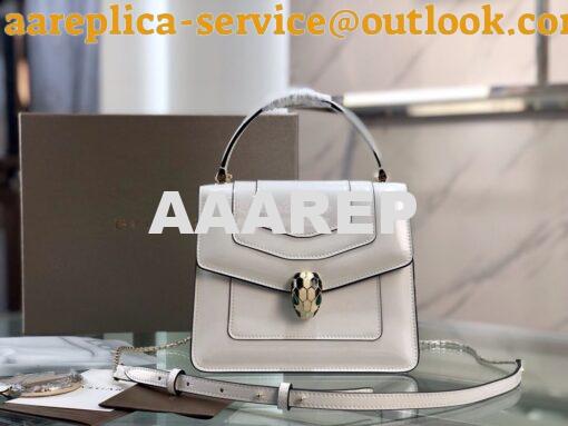 Replica Bvlgari Serpenti Forever Flap Cover Bag in Metallic with Handl