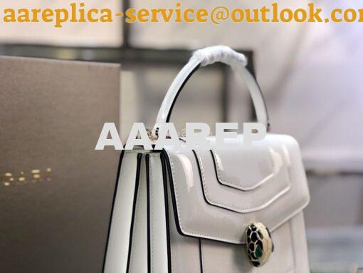 Replica Bvlgari Serpenti Forever Flap Cover Bag in Metallic with Handl 2