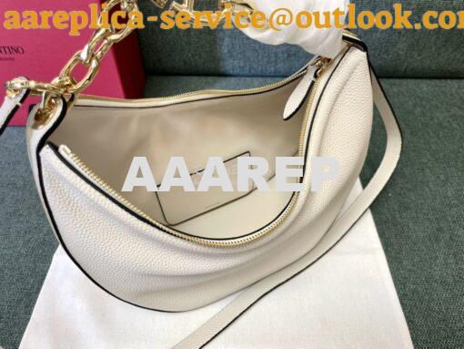 Replica Valentino Small Vlogo Moon Hobo Bag In Grainy Calfskin With Ch 7