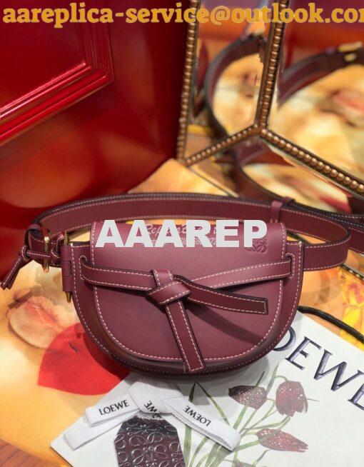 Replica Loewe Gate bumbag in Soft Calfskin 271922 Oxblood