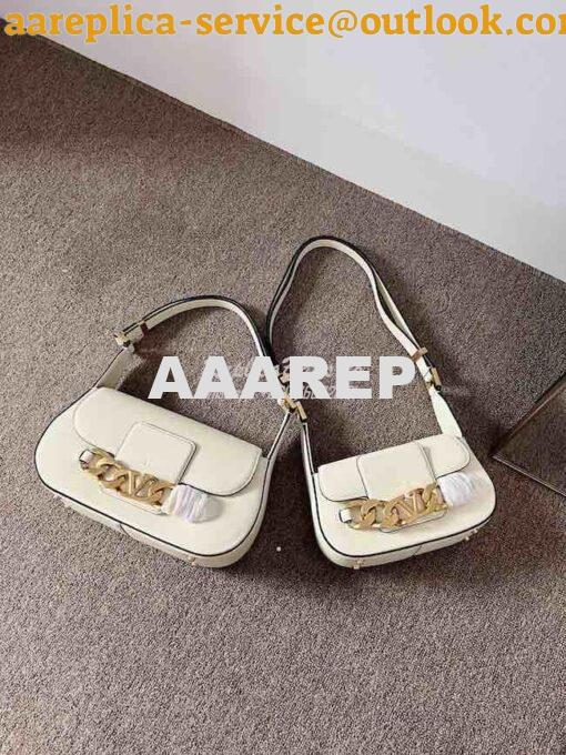 Replica Valentino VLogo Chain Calfskin Shoulder Bag 1W2B0K White