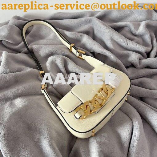 Replica Valentino VLogo Chain Calfskin Shoulder Bag 1W2B0K White 4