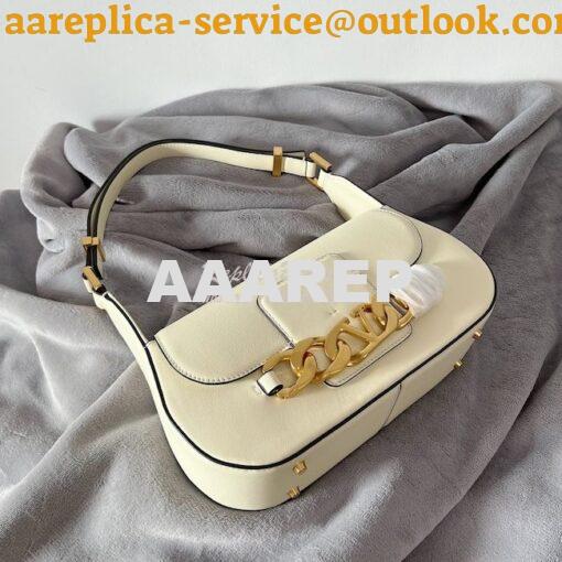 Replica Valentino VLogo Chain Calfskin Shoulder Bag 1W2B0K White 14