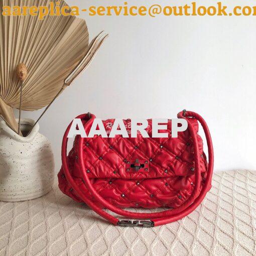 Replica Valentino Medium Nappa Spikeme Shoulder Bag VW2B0H78 Red 2