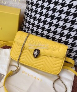 Replica Bvlgari Serpenti Forever Belt Bag 287853 Yellow 2