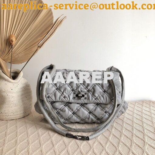 Replica Valentino Medium Nappa Spikeme Shoulder Bag VW2B0H78 Grey 2