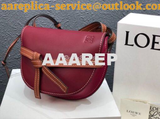 Replica Loewe Gate Small Bag 397511 Oxblood/ Wine 2