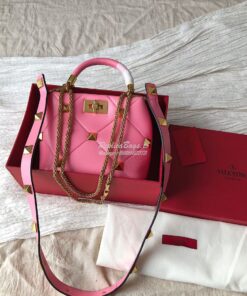 Replica Valentino Small Roman Stud The Handle Bag In Nappa BSF098 Flam