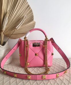 Replica Valentino Small Roman Stud The Handle Bag In Nappa BSF098 Flam 2