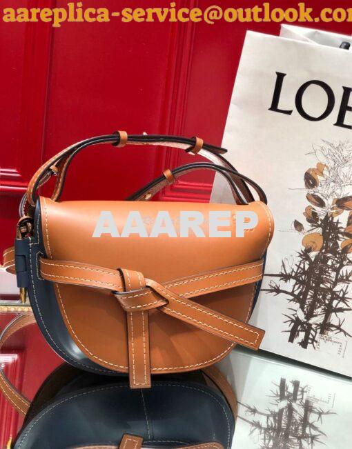 Replica Loewe Gate Small Bag 397511 Tan/ Blue