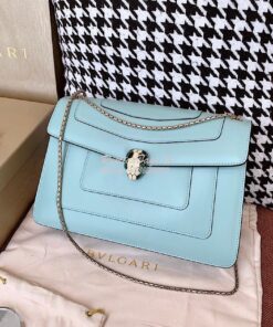 Replica Bvlgari Serpenti Forever Flap Cover Bag 19s Glacier Turquoise