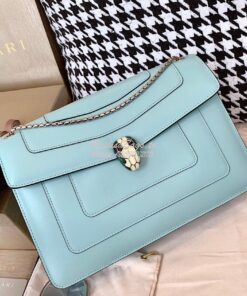 Replica Bvlgari Serpenti Forever Flap Cover Bag 19s Glacier Turquoise 2