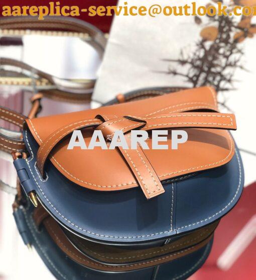 Replica Loewe Gate Small Bag 397511 Tan/ Blue 3