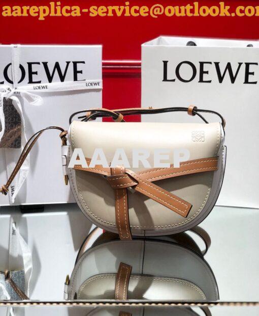 Replica Loewe Gate Small Bag 397511 Light Oat/ White 2